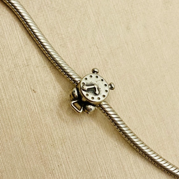 EUC Pandora 790449 Sterling Silver Clock Charm - HTF - Picture 6 of 9